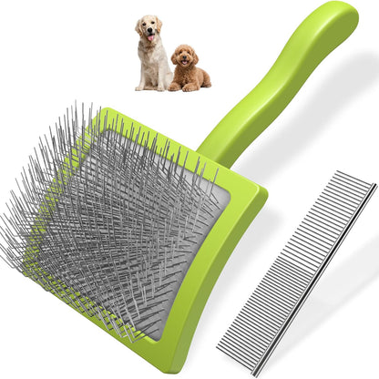 2PCS Slicker Brush for Dogs & Pet Comb,Professional Dog Grooming Brush
