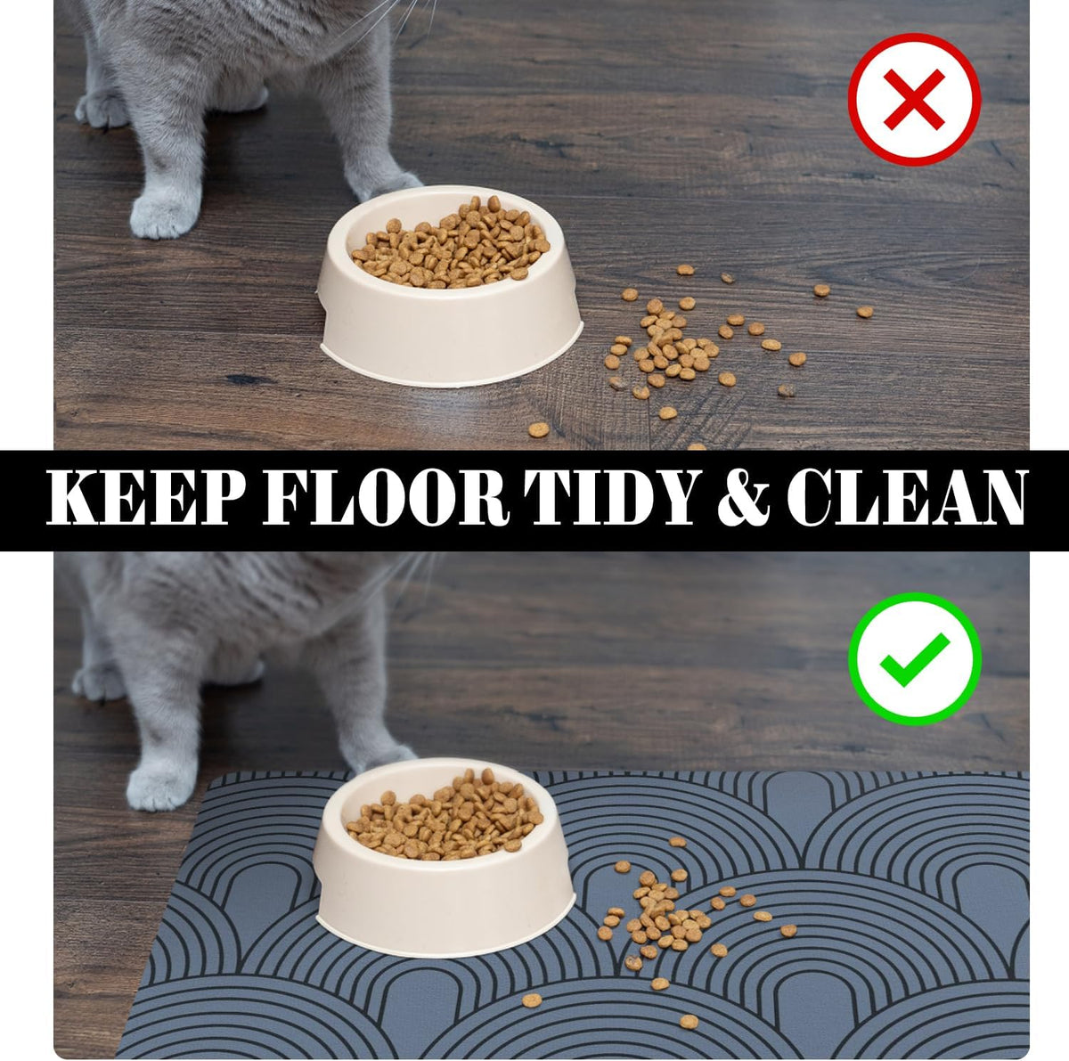 Dog Food Mats for Floors Absorbent, Pet Cat Food Mat - Quick Dry Dog Bowl Mats for Food and Water