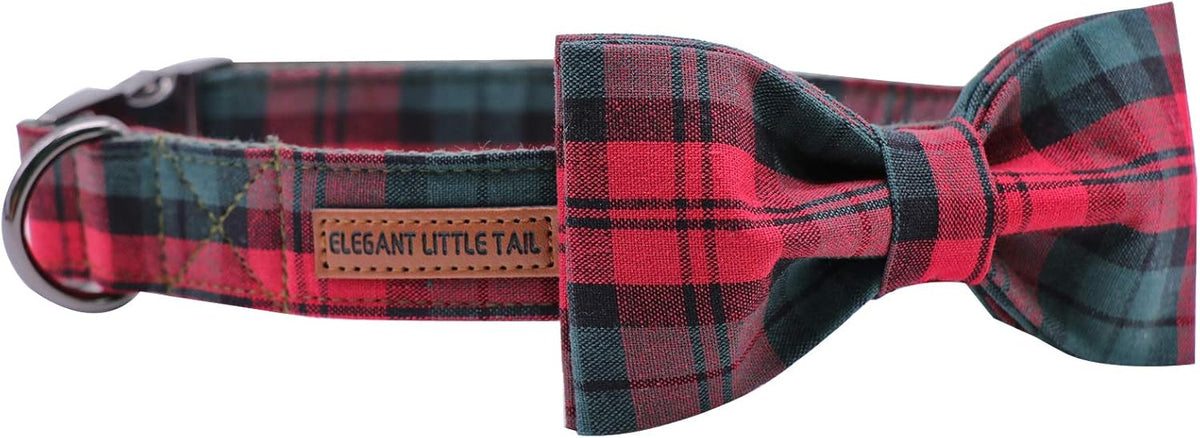 Elegant little tail Dog Collar with Bow, Cotton & Webbing, Bowtie Dog Collar, Adjustable Dog