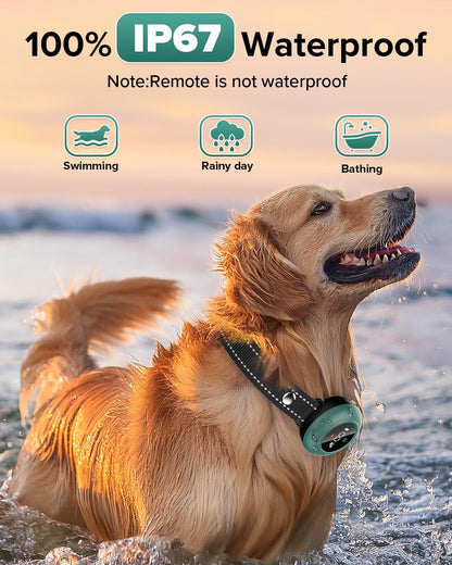 [New 2025] 2-in-1 Dog Shock Collar & Bark Collar – 3300FT Dog Training Collar with Remote