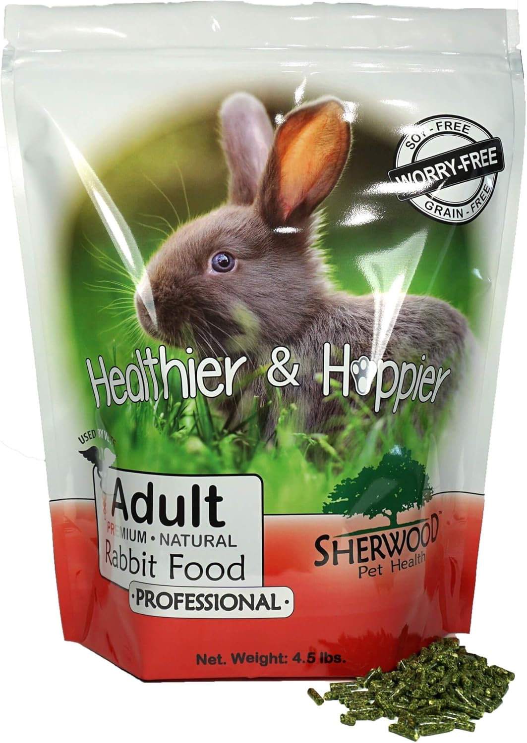 Sherwood Pet Health Adult Rabbit Food Professional (Alfalfa) 4.5 lbs, Grain and Soy-Free for Better