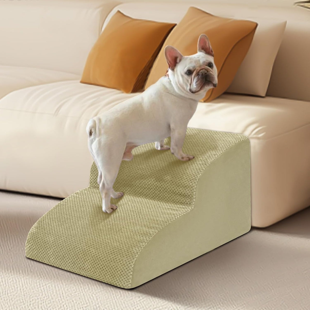 Dog Stairs for Small Dogs - High Density Foam Pet Steps, Extra Wide Dog Ramp with Non-Slip Bottom