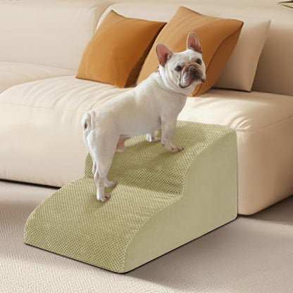 Dog Stairs for Small Dogs - High Density Foam Pet Steps, Extra Wide Dog Ramp with Non-Slip Bottom