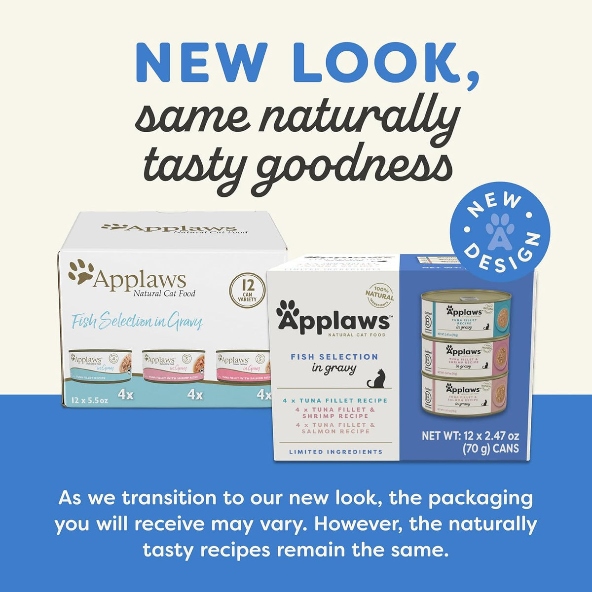 Applaws Natural Wet Cat Food in Gravy, Limited Ingredient Canned Wet Cat Food, Variety Pack, Made