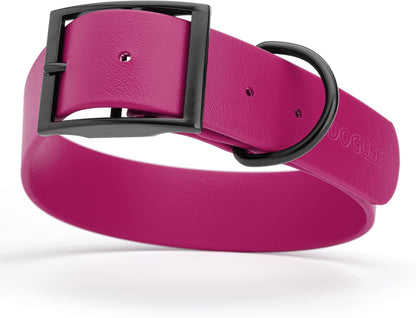 Dogline Biothane Waterproof Dog Collar Strong Coated Nylon Webbing with Black Hardware Odor- Proof