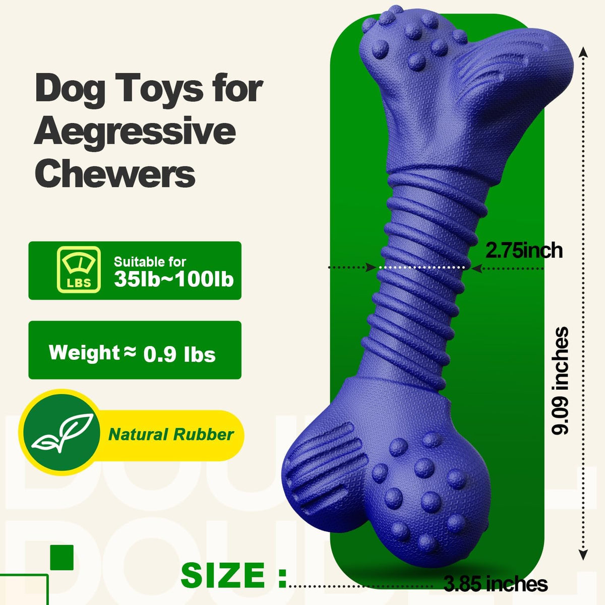 Urban Durable Rubber Chew. Focused chewing relief for energetic dogs who need structure.