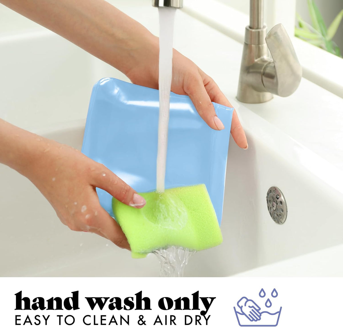 Fit & Fresh Reusable PEVA Storage Bags 3 Pack, Reusable Food Storage Bags, LeakProof, Durable