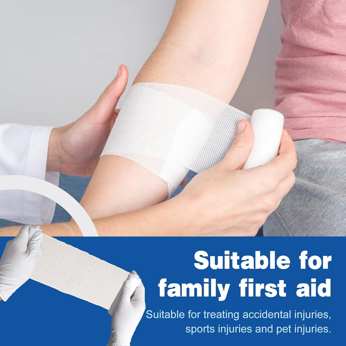 AZEN 20 Pack Gauze Rolls Bandages, 4 in x 4.1 Yards, Premium Medical Supplies & First Aid Supplies