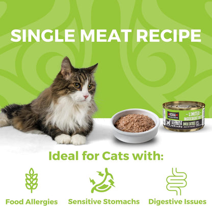 KOHA Limited Ingredient Diet Duck Pate for Cats - Single Meat Wet Cat Food for Sensitive Stomachs