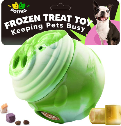 Dog Toy, Frozen Treat Toys, Treat Dispensing Chew Toy for Small Medium Large Dogs, Long-Lasting