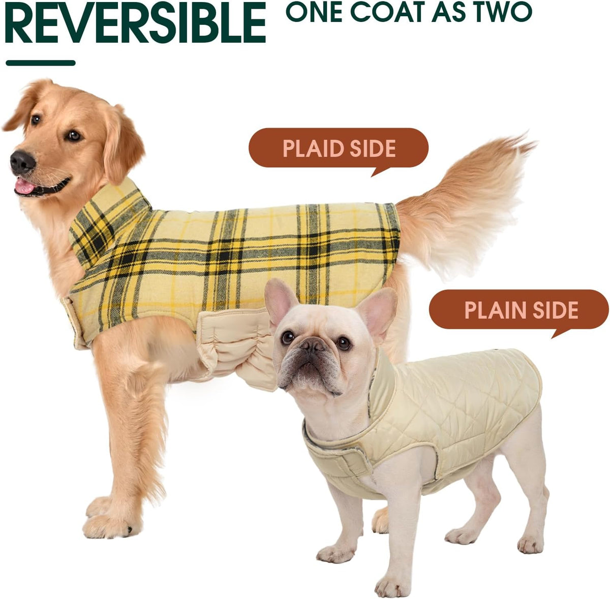 Kuoser Warm Dog Coat, Waterproof Dog Jacket for Extra Large Dogs, Adjustable Durable XXL Doggie