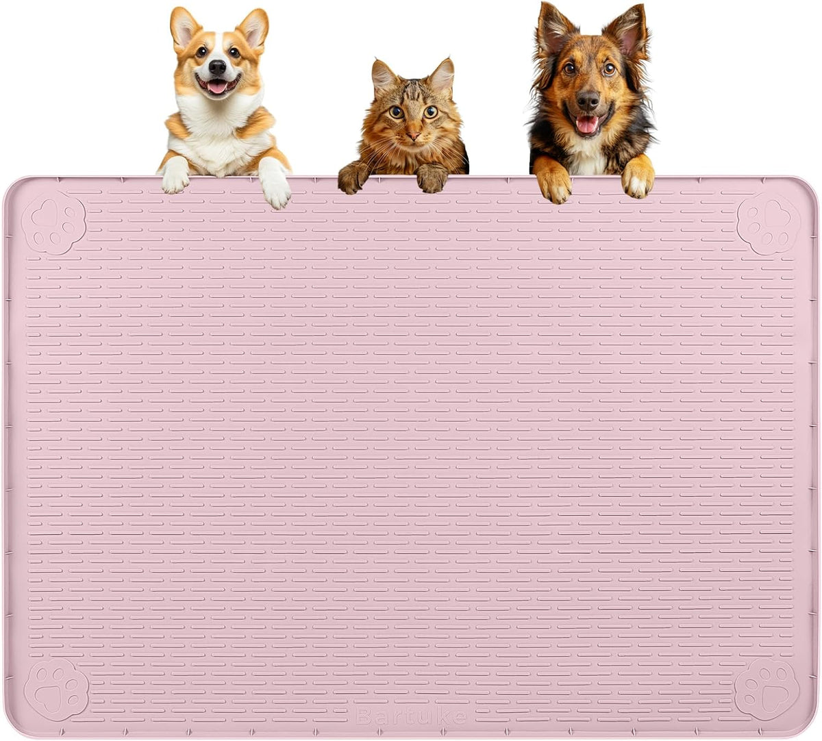 Dog Food Mat, Extra Large 40" x 28" Silicone Pet Feeding Mat with Raised Edge Pet Placemat for