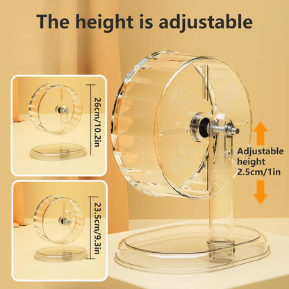 Silent Hamster Wheel – 8.3 Inch Syrian Hamster Running Wheel, Anti-Skid & Height Adjustable, Easy