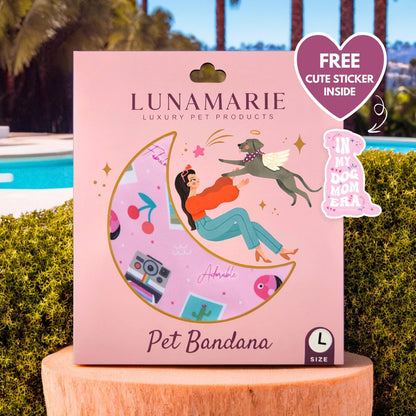 LunaMarie - Luxury Pet Birthday Bandanas -Premium & Silky Poly Fabric | 100% Handmade | Custom