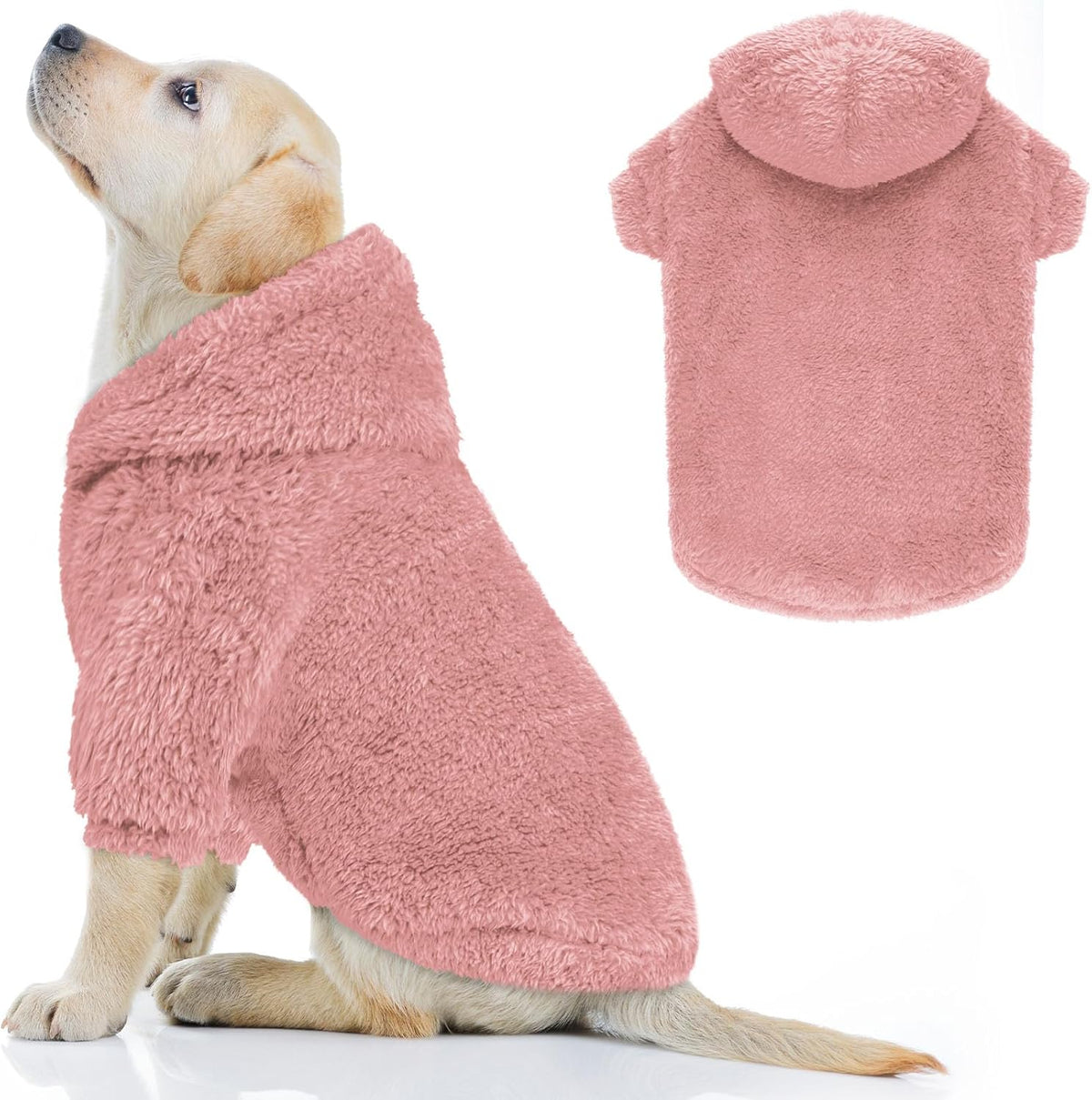 Fuzzy Dog Sweaters for Large Dogs Soft Double-Sided Plush Fleece Pet Sweater Clothes Pet Coats Dog