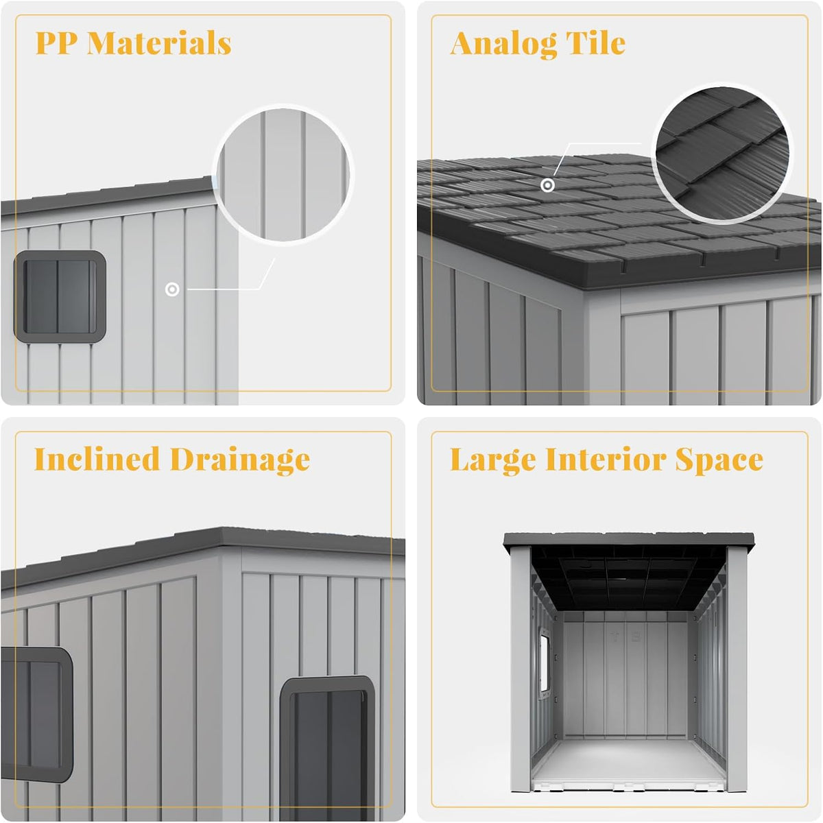 DRATO Dog House Indoor and Outdoor with Weatherproof Roof Removable Floors for Small to Middle