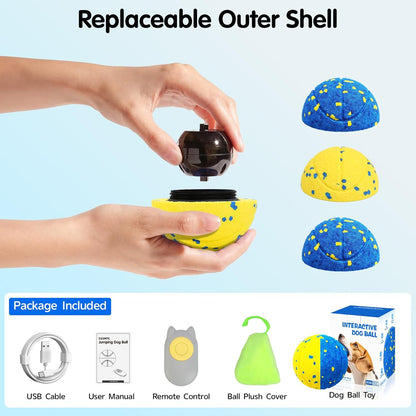 Dog Ball Smart Interactive Dog Toy with Remote Control,Automatic Moving,Bouncing and Rotating 3