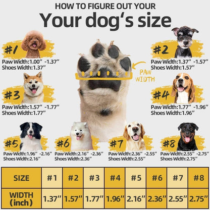 Hcpet Dog Shoes for Large Dogs, Waterproof Dog Booties for Small Medium Dogs, Anti-Slip Dog Boots &