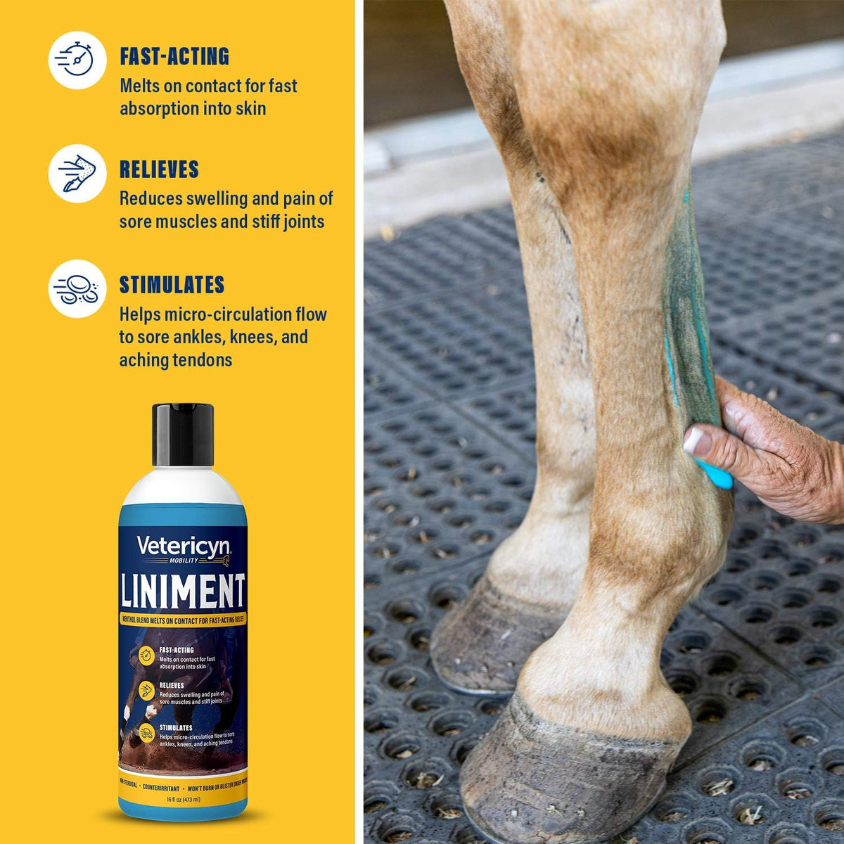 Vetericyn Mobility Equine Liniment for Fast-Acting Relief of Muscles and Joints – Menthol-Based