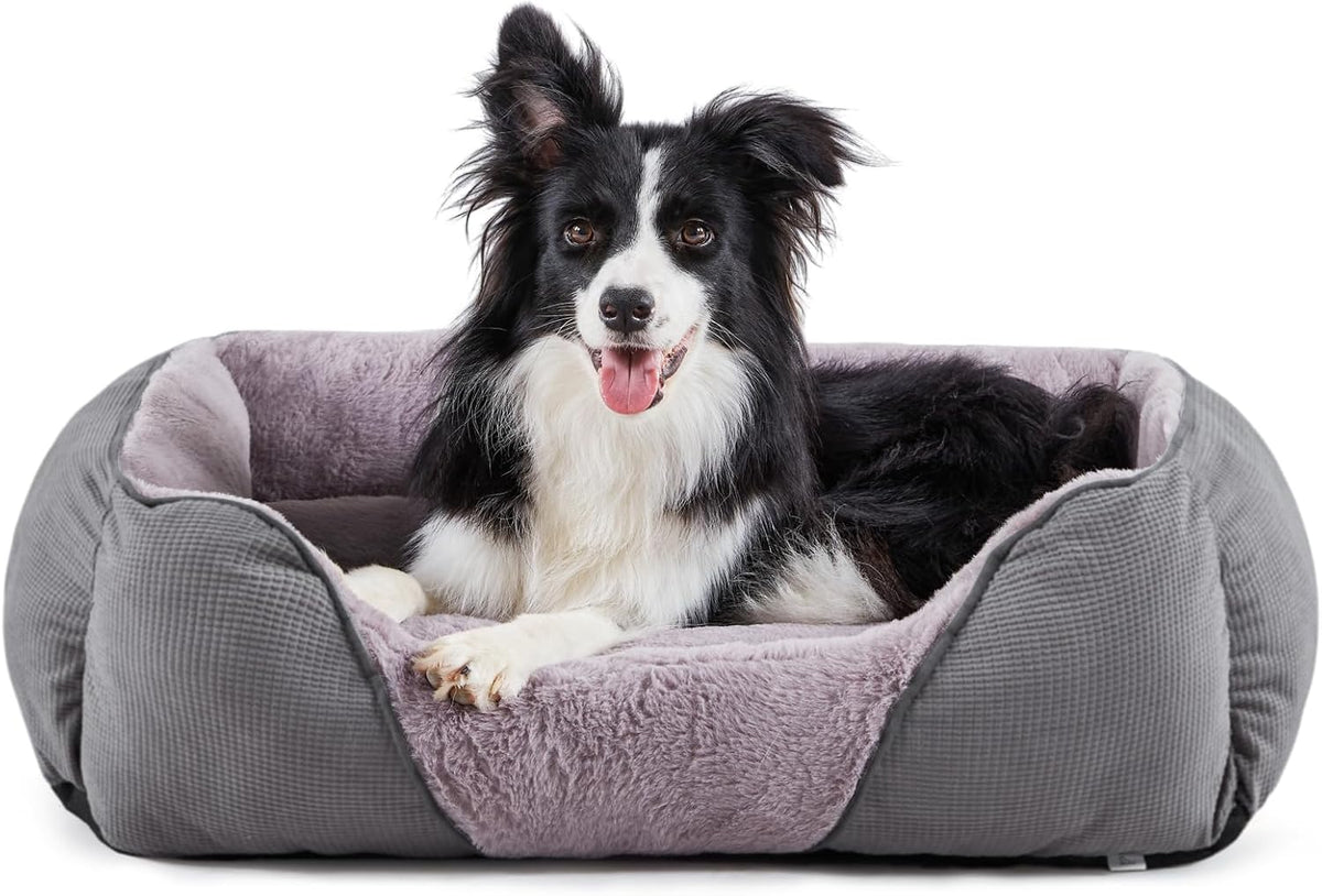 MIXJOY Dog Beds for Medium Dogs Washable, Calming Pet Bed Medium Size Dog, Soft Rectangle Pet Beds