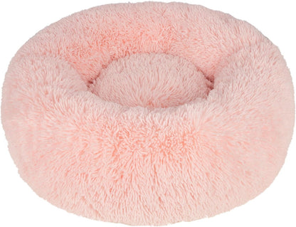 Best Pet Supplies Round Donut Dog Bed with Plush Faux Fur Fabric, Calming, Anti-Anxiety Cushion for