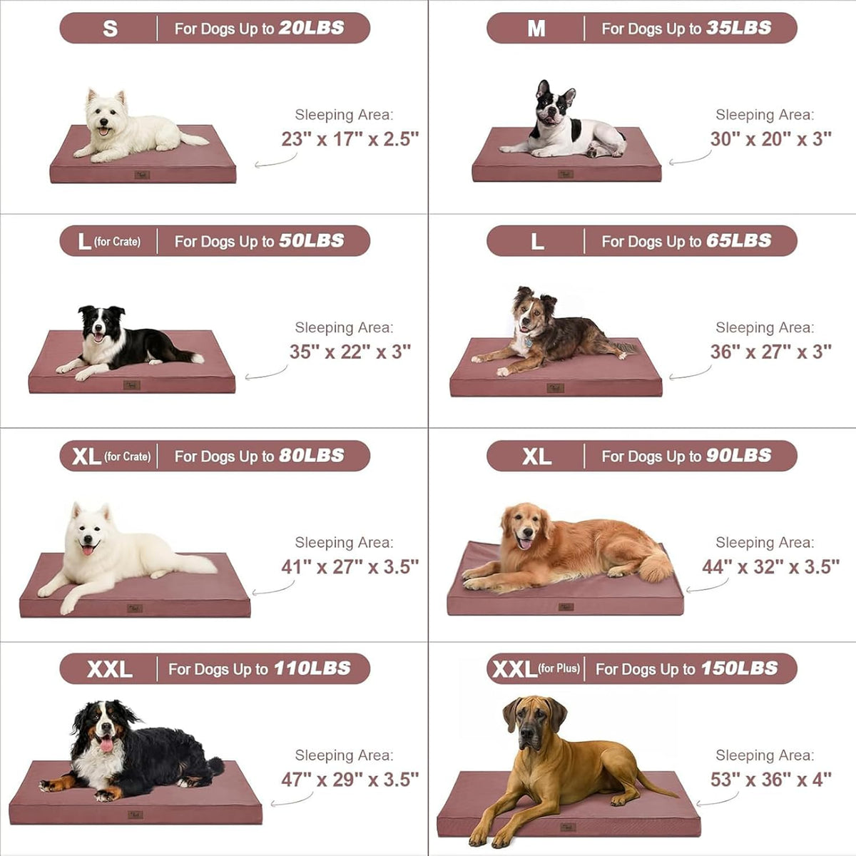 Outdoor Dog Bed for Medium Dogs, Waterproof Dog Crate Bed for Puppy Beds, Orthopedic Egg Crate Foam
