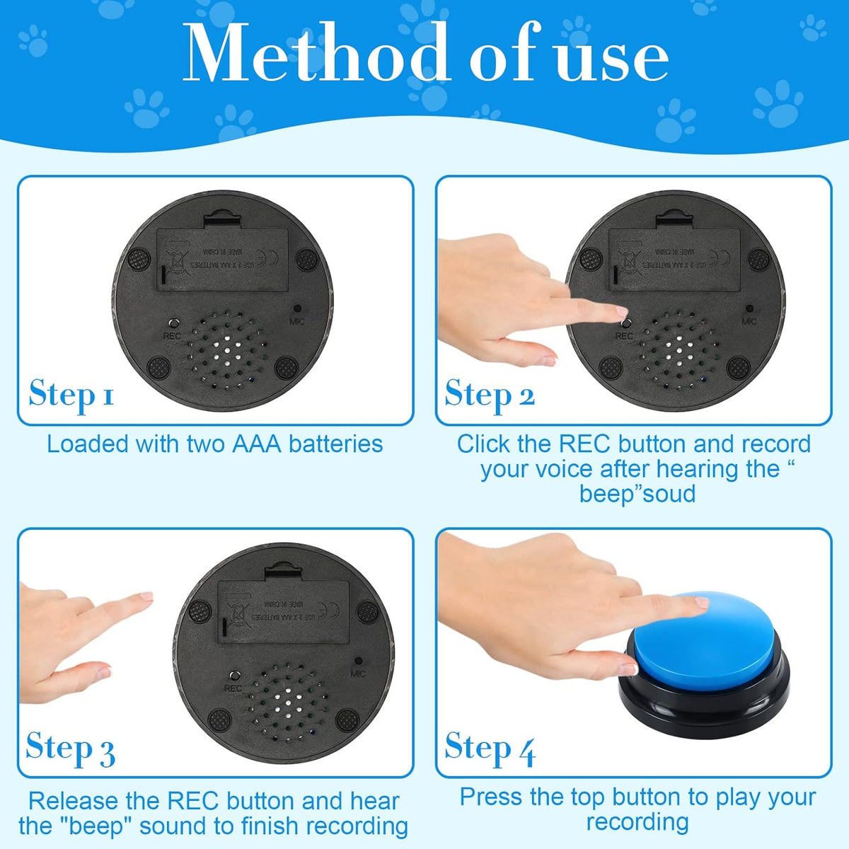 Jerify 16 Pieces Dog Buttons for Communication Voice Recordable Cat Dog Talking Buzzers Set with