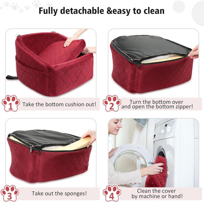 Dog Car Seat for Small Medium Dogs,Detachable Washable Dog Booster Seat Under 30lbs, Pet Car Seats