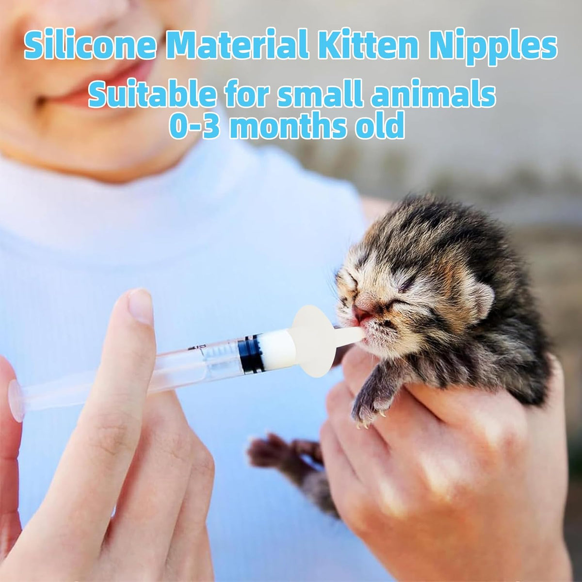 Artecare 10 Pcs Kitten Feeding Nipples and Nursing Syringe,Pet Nursing Nipples with