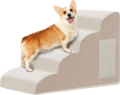 Dogs Steps for Bed, Dog Stairs for Small Dogs, 4-Step Dog Ramp for Bed, Couch, Sofa, and Chairs