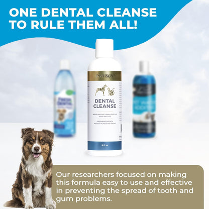 Petscy - Dental Cleanse, All-Natural Cat & Dog Tartar Remover for Teeth, Cat & Dog Water Additive