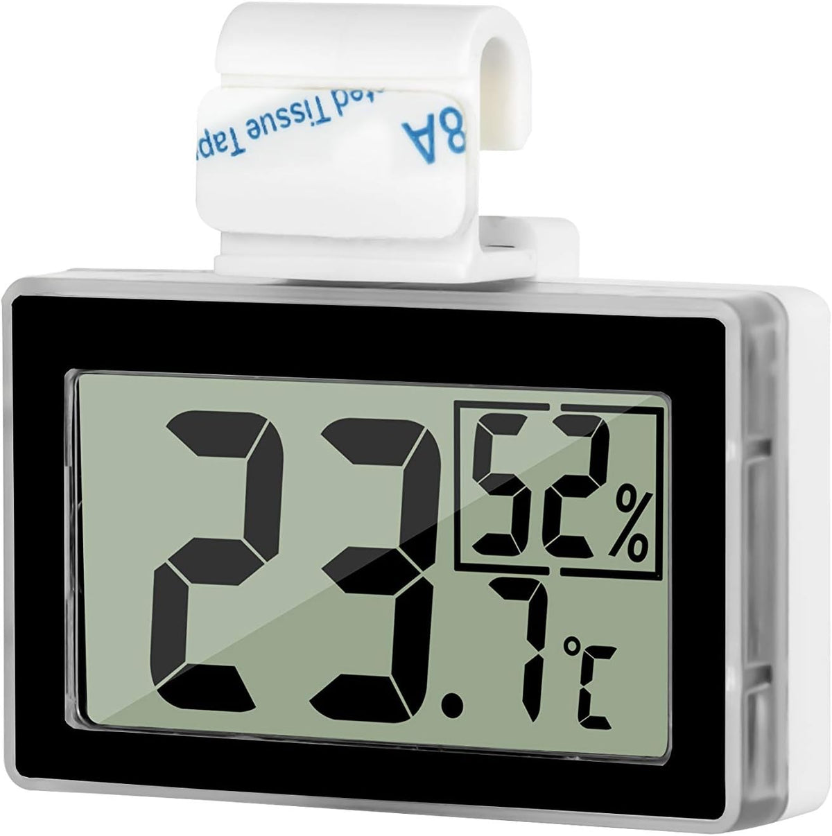 Digital Reptile Thermometer Hygrometer with Hook & Adhesive, LCD Display Temperature Humidity Gauge