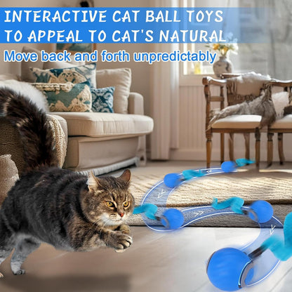 Interactive Cat Toy Ball - Motion-Activated, USB Rechargeable Cat Toys for Indoor Cats with