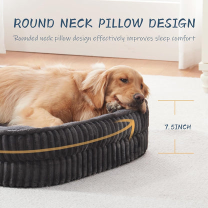 Orthopedic Dog Bed for Large Dogs Breeds, High Density Egg Crate Foam Dog Sofa Beds,Oval Kennel