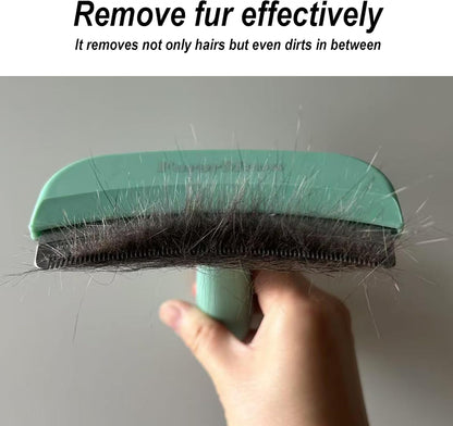 Pet Deshedding Tool with Curve Blade, Cat Grooming Brush, Tight V-shaped Teeth Shedding Comb for