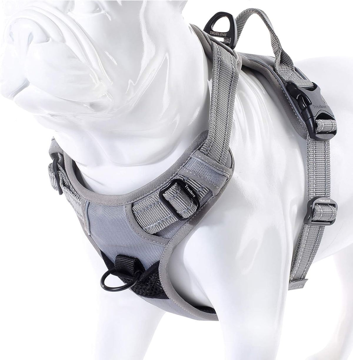 Truelove No Pull Dog Harness with Easy Control Handle and 2 Leash Attachments,Reflective Adjustable