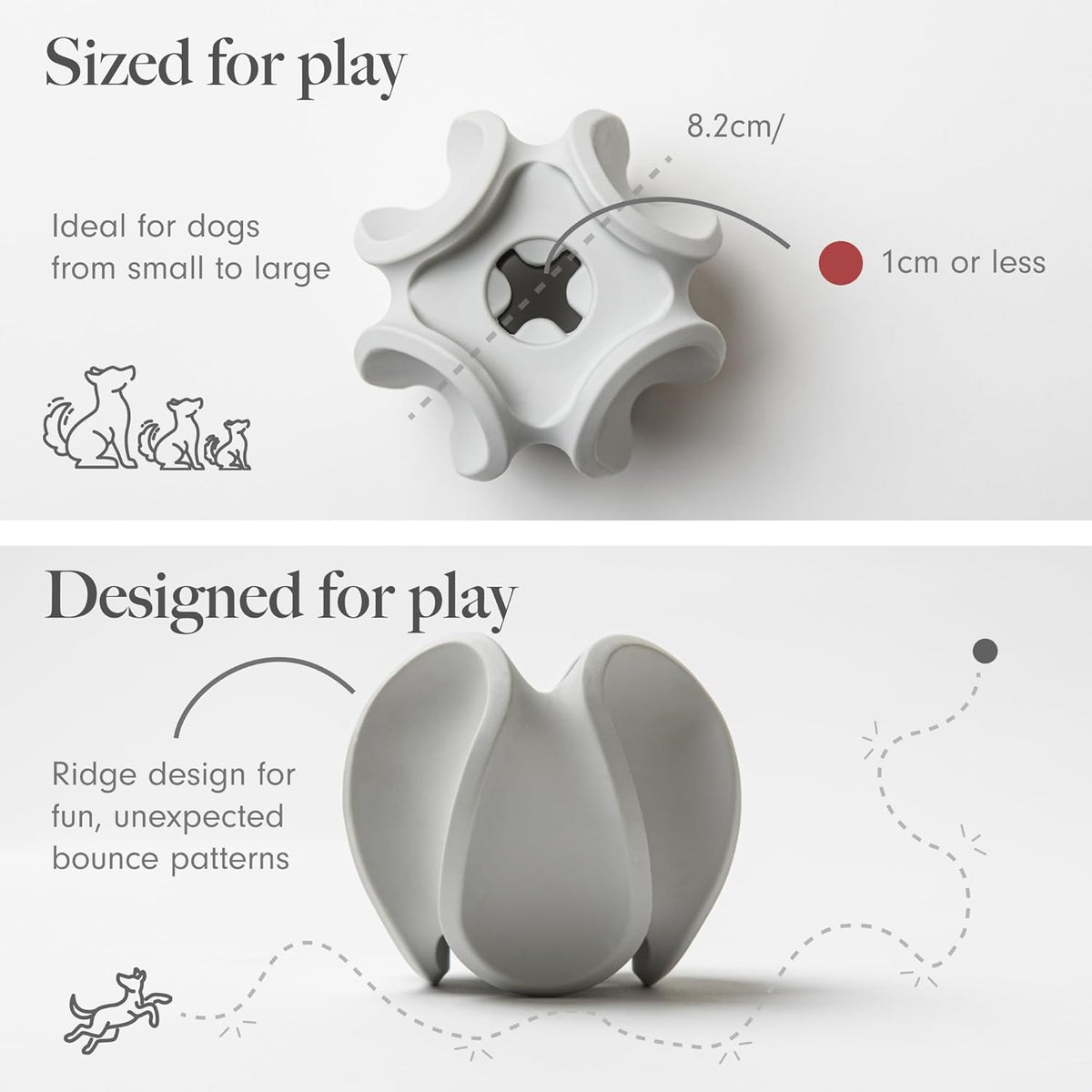 LAY LO Treat Dispensing Dog Toy – Natural Rubber Topple Toy for Chewing, Enrichment & Mental