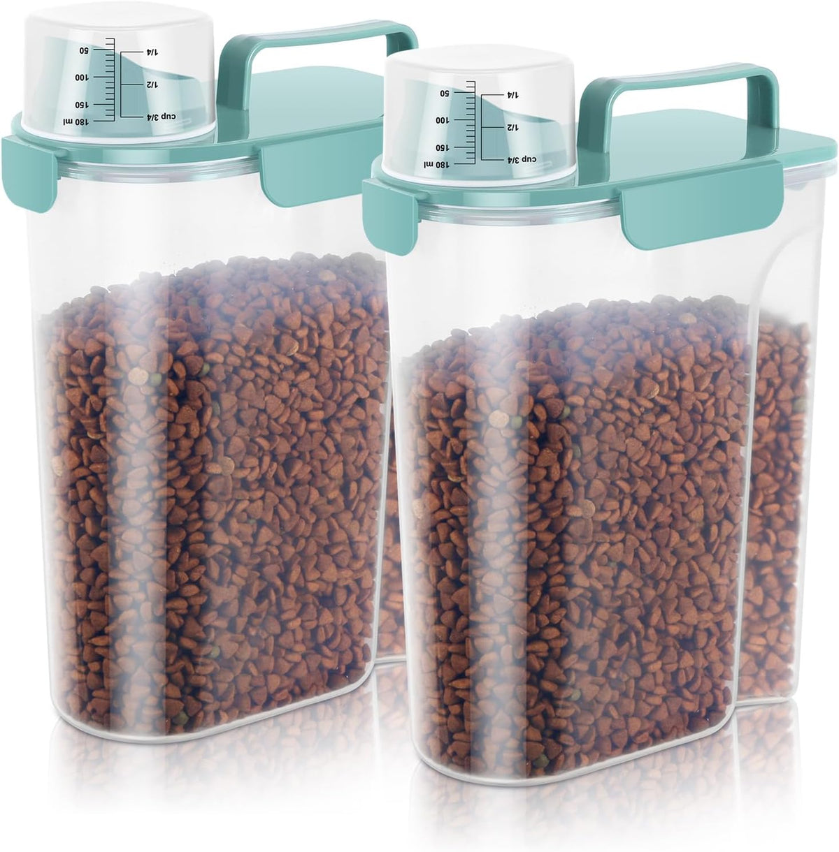 5-7Lbs Dog Cat Food Storage Container with Upgraded Large Nozzle BPA-free, 4 Snap Seals Plastic Pet