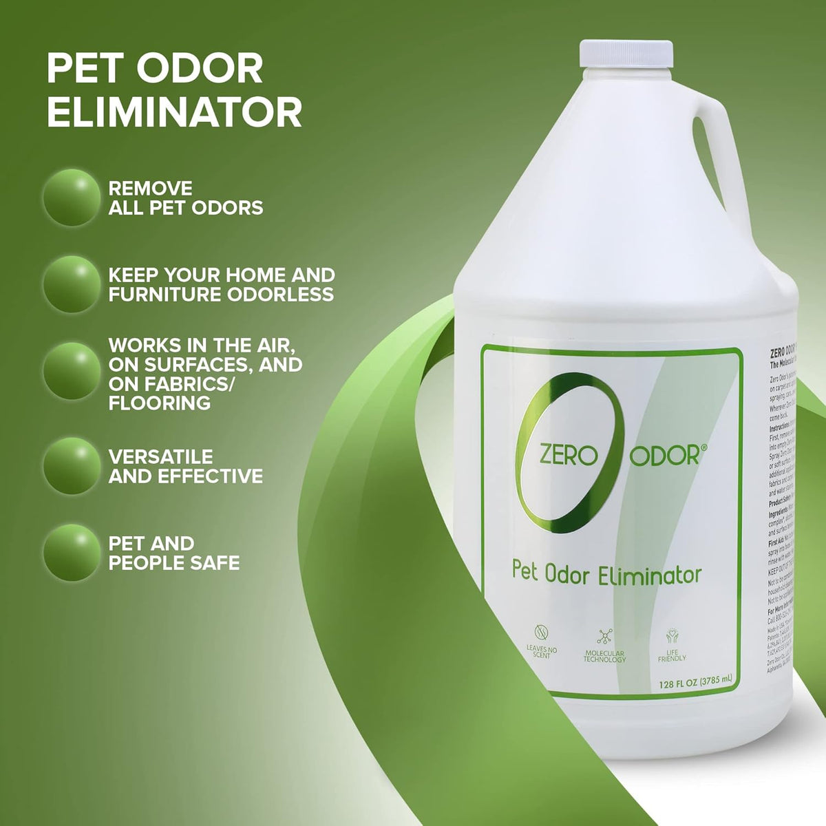 Zero Odor - Pet Odor Eliminator for strong odor, Eliminate Air & Surface Odors – Patented Molecular