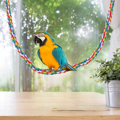 Bird Rope Perch, Colorful Parrot Cotton Rope Bird Perch Stand Climbing Toys Pet Parrot Chewing Toy