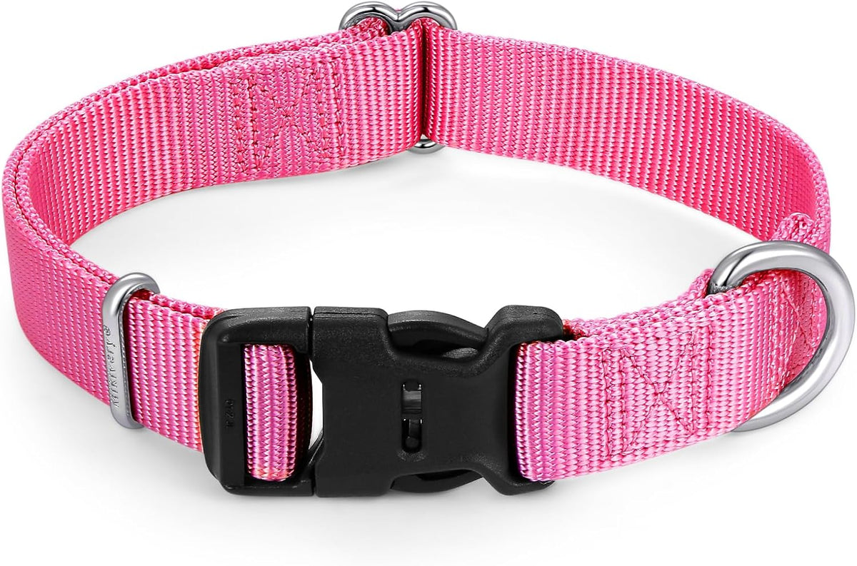 Mikivery Nylon Dog Collar with Quick Release Buckle Soft Adjustable Sturdy for Small Medium Large