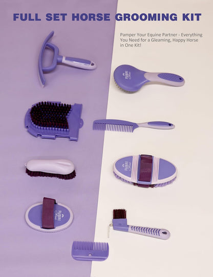 11PCS Horse Grooming Kit Curry Comb Sweat Scraper Horse Bathing Supplies Grooming Tools with