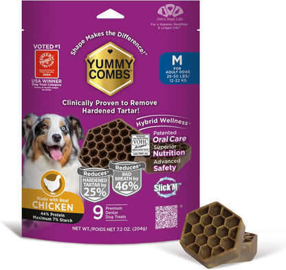 Dog Dental Treats – Vet VOHC Approved, Removes Tartar & Cleans Teeth – Yummy High Protein Chicken
