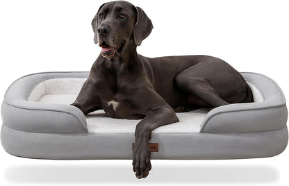 Soft Touch Orthopedic XL Dog Bed for Large Dogs with Faux Fur Top, Waterproof Pet Couch Bed with