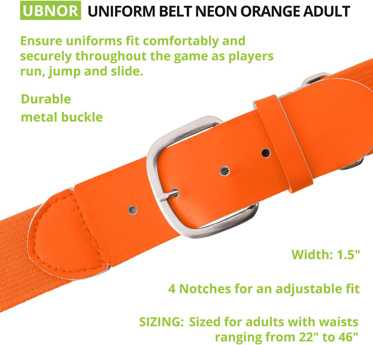 Champion Sports Baseball/Softball Uniform Belt, Comfort Stretch Fit Durable Syntex Tab - Youth &