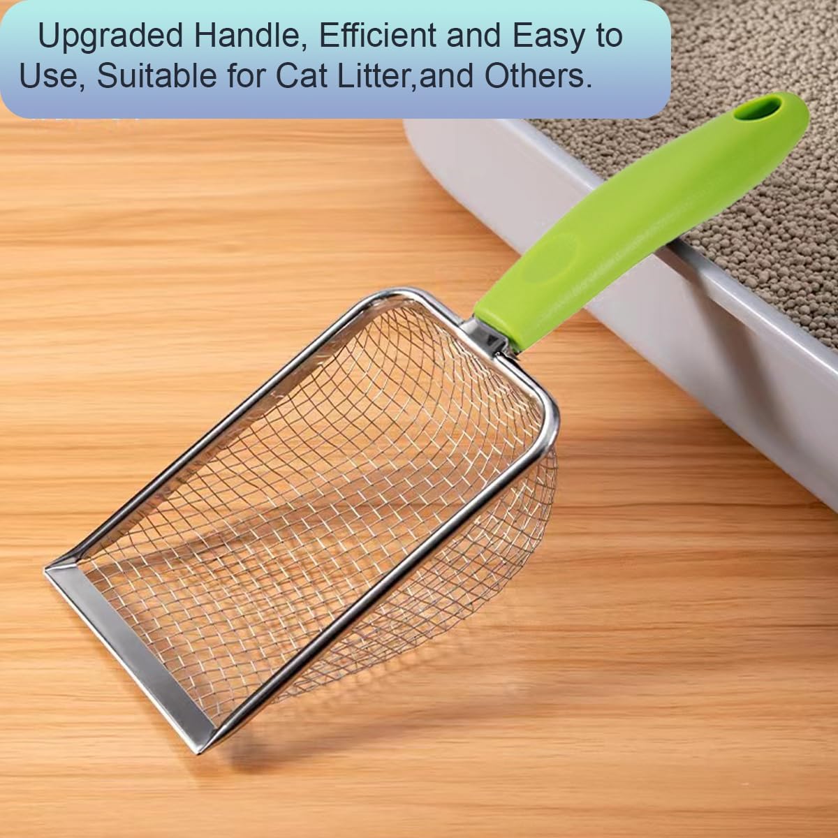 3PCS Cat Litter Scoop, Reptile Stainless Steel Fine Mesh,Litter Cleaner Corner Scoop Sand Sifter