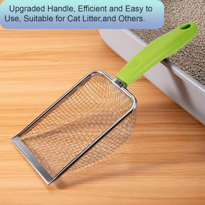 3PCS Cat Litter Scoop, Reptile Stainless Steel Fine Mesh,Litter Cleaner Corner Scoop Sand Sifter