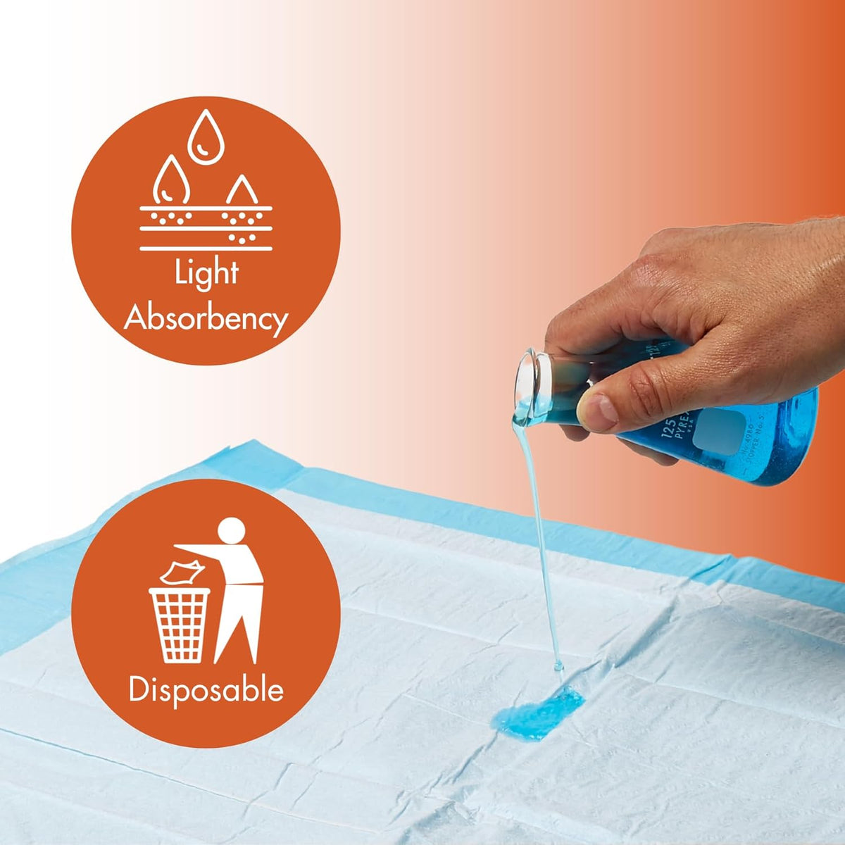 Caring Disposable Underpads 30 x 30 in, Light Absorbency Bed Pads, Chucks Pads, Puppy Pads, Baby
