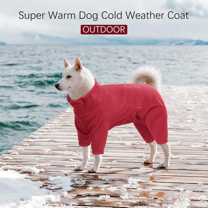 ROZKITCH Fleece Dog Jacket, Pet Windproof Warm Cold Weather Jacket Vest Cozy Jumpsuit Apparel
