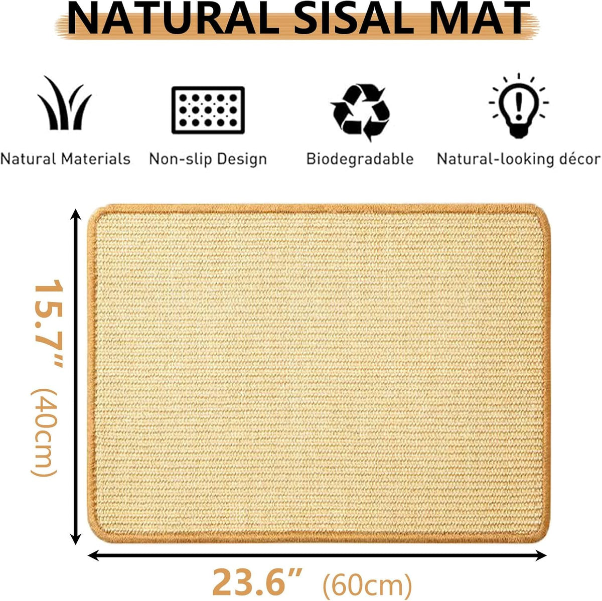 2PCS Rabbit Scratch Mat Natural Bunny Scratching Pad Claws and Teeth Care Rabbit Mats for Cages